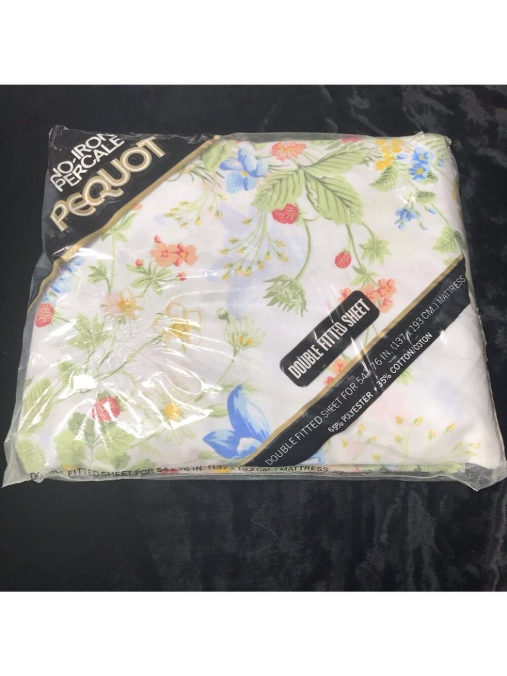 Vintage Pequot Double Fitted Sheet Floral Berries Cottage Gardens 54"x76" USA - Picture 12 of 12